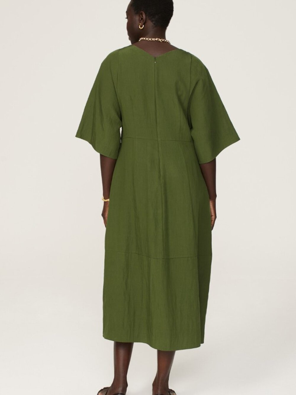 NWT Vince Flutter Sleeve Dress Herb Green sz S $425 - Picture 2 of 10